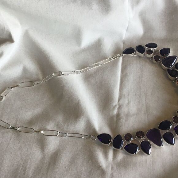 NWOT. Sterling Silver Sage Amethyst Adj. Necklace - Picture 7 of 16